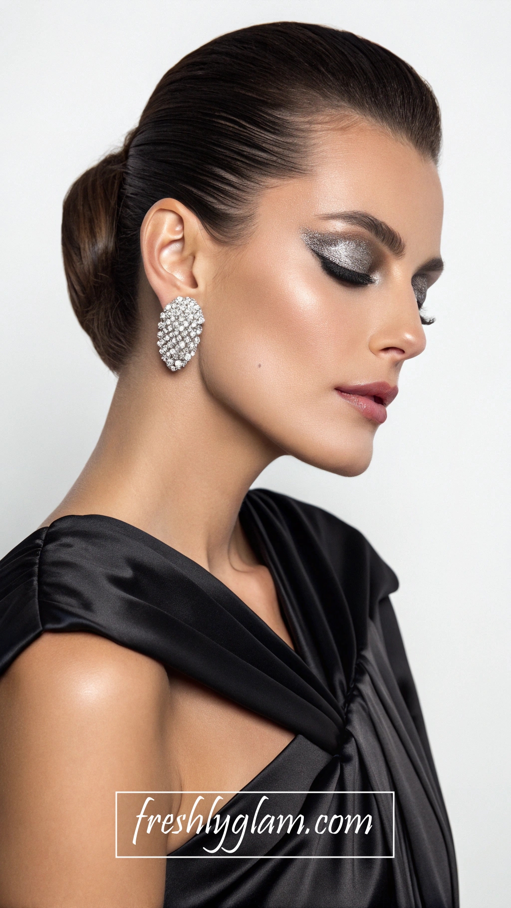 005 Silver Smokey Eyes Diamond Accents for the Sophisticated Black Glam Diva 1
