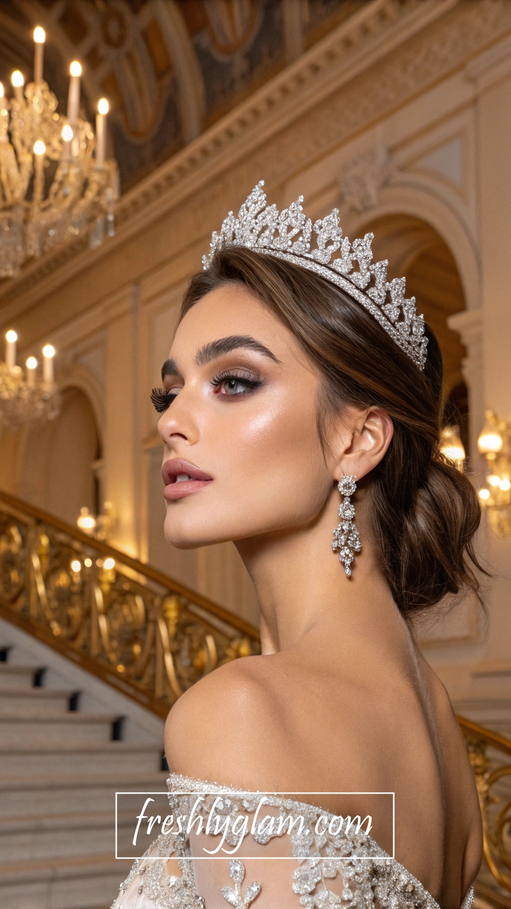 009 Royal Glam Diva Makeup with Diamond Tiara Satin Lips for Ultimate Elegance 1