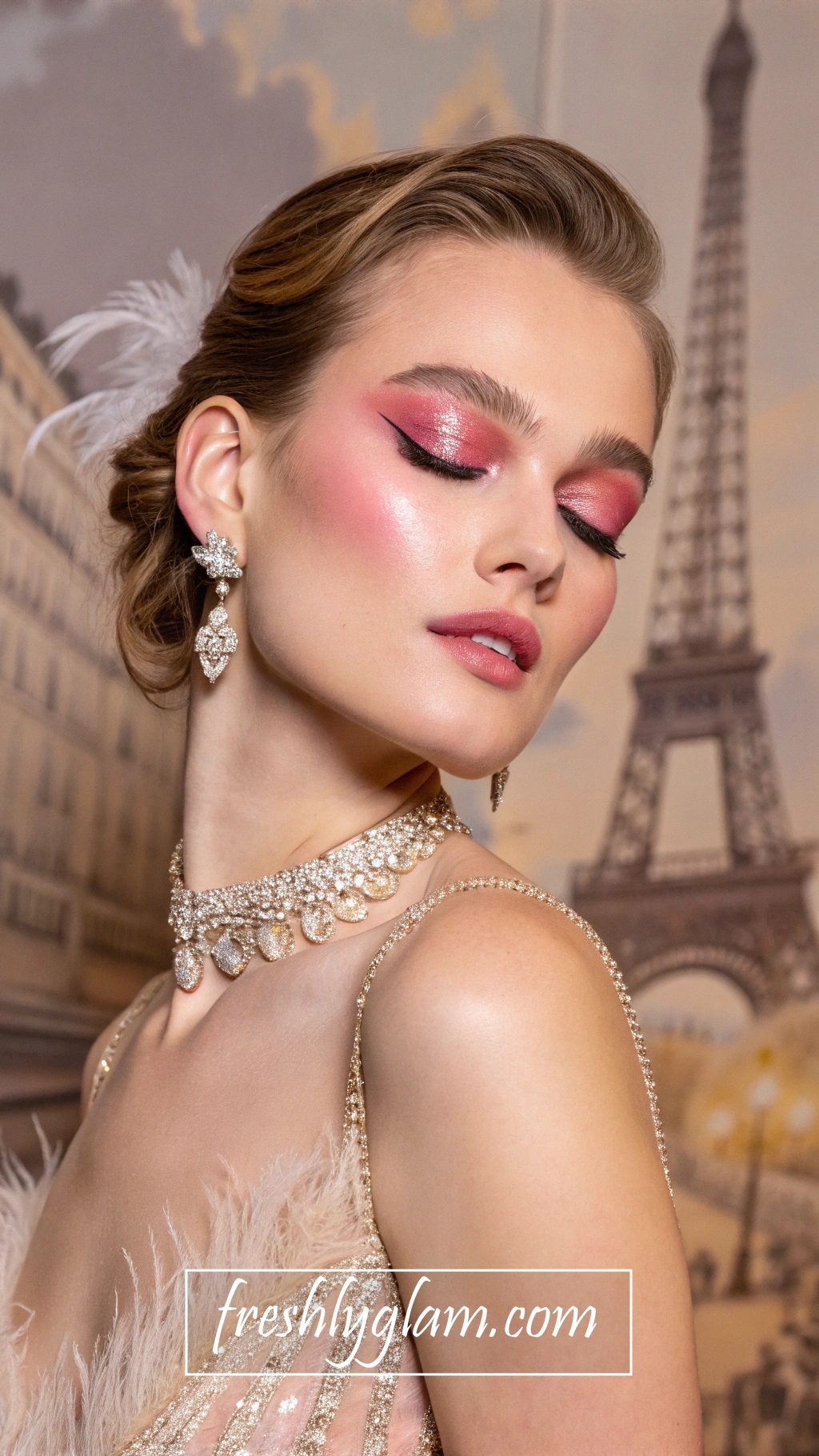 012 Pink Gold Dewy Makeup Looks for Couture Inspired Red Carpet Moments 1