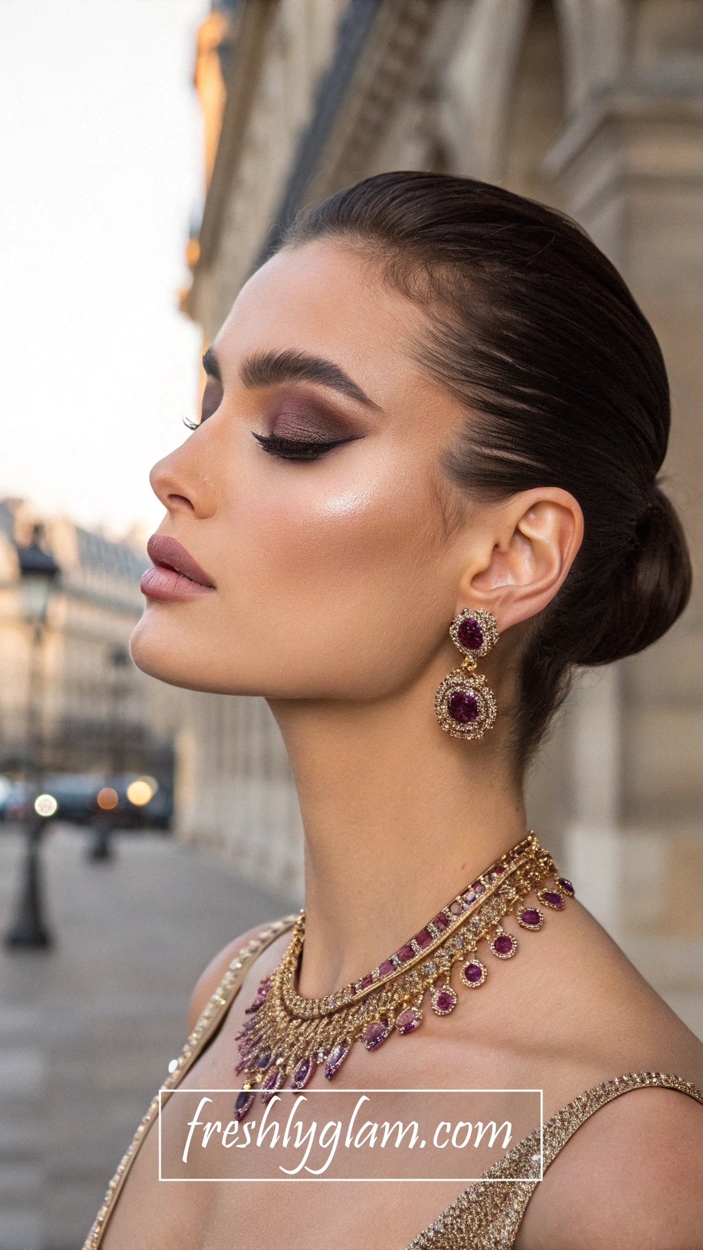 016 Opulent Smokey Eye in Plum Gold Red Carpet Beauty from Paris 1