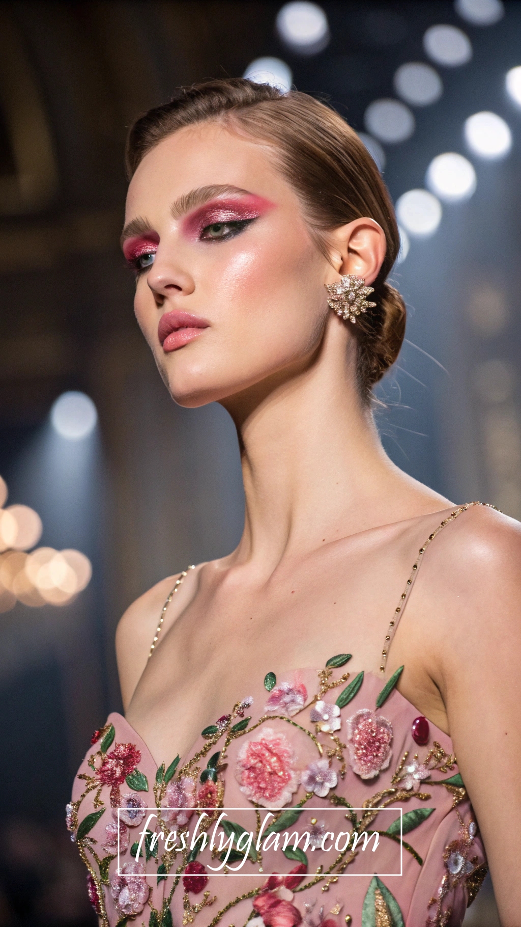 017 Blush Pink Diamond Detail Luxe Makeup Ideas for Couture Evenings 1