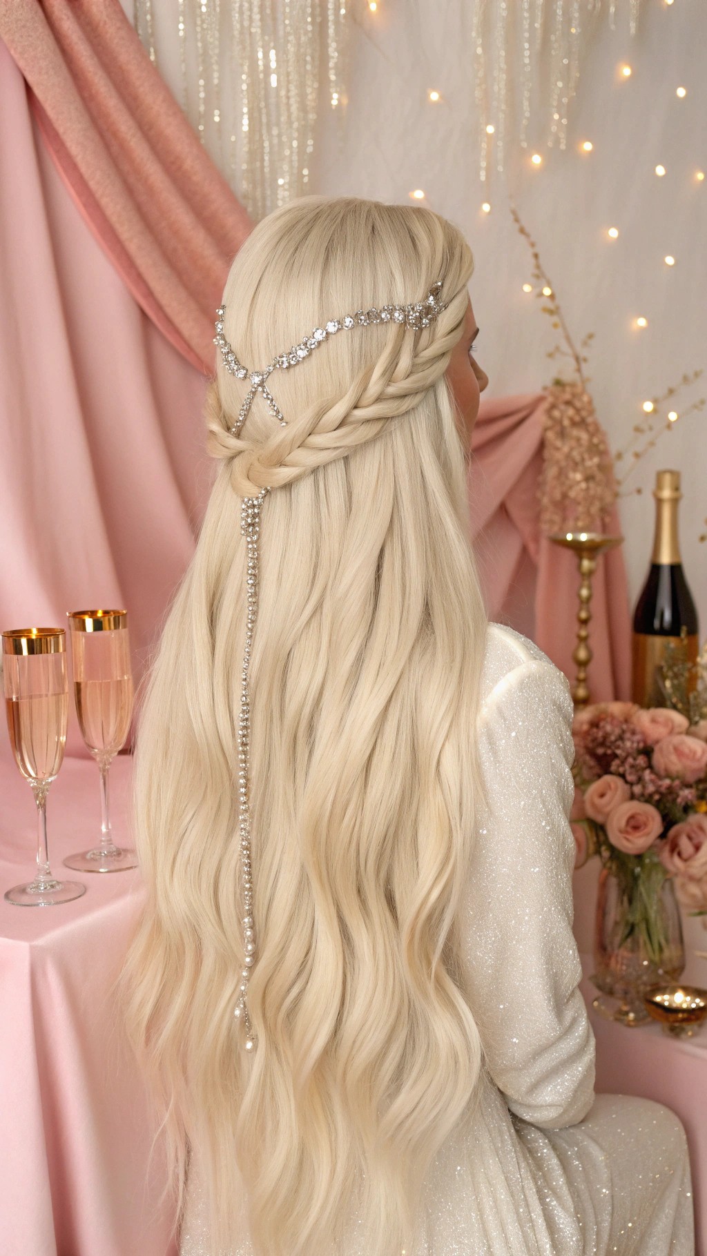 024 Platinum Diva Waves with Rhinestones for the Ultimate Glam Moment