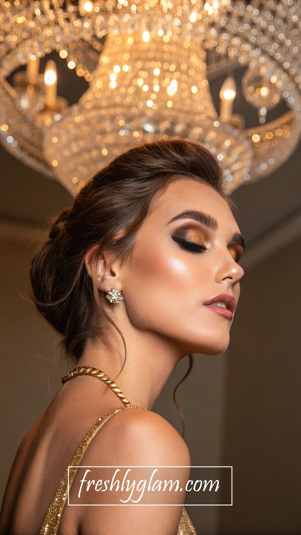 026 Ombre Gold and Black Eyeshadow for a Chic Fancy and Elegant Party Look 1