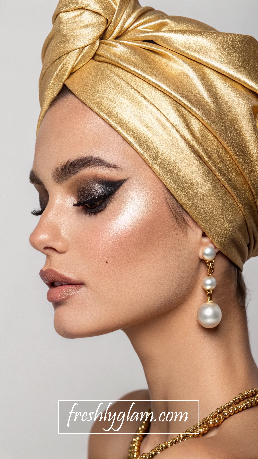 028 Soft Glam Black and Gold Makeup with a Chic and Classy Designer Finish 1