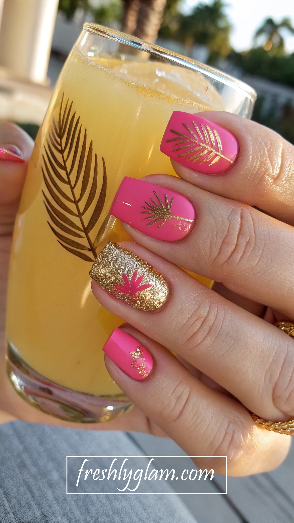 052 ACI Summer Diva Nails with Hot Pink