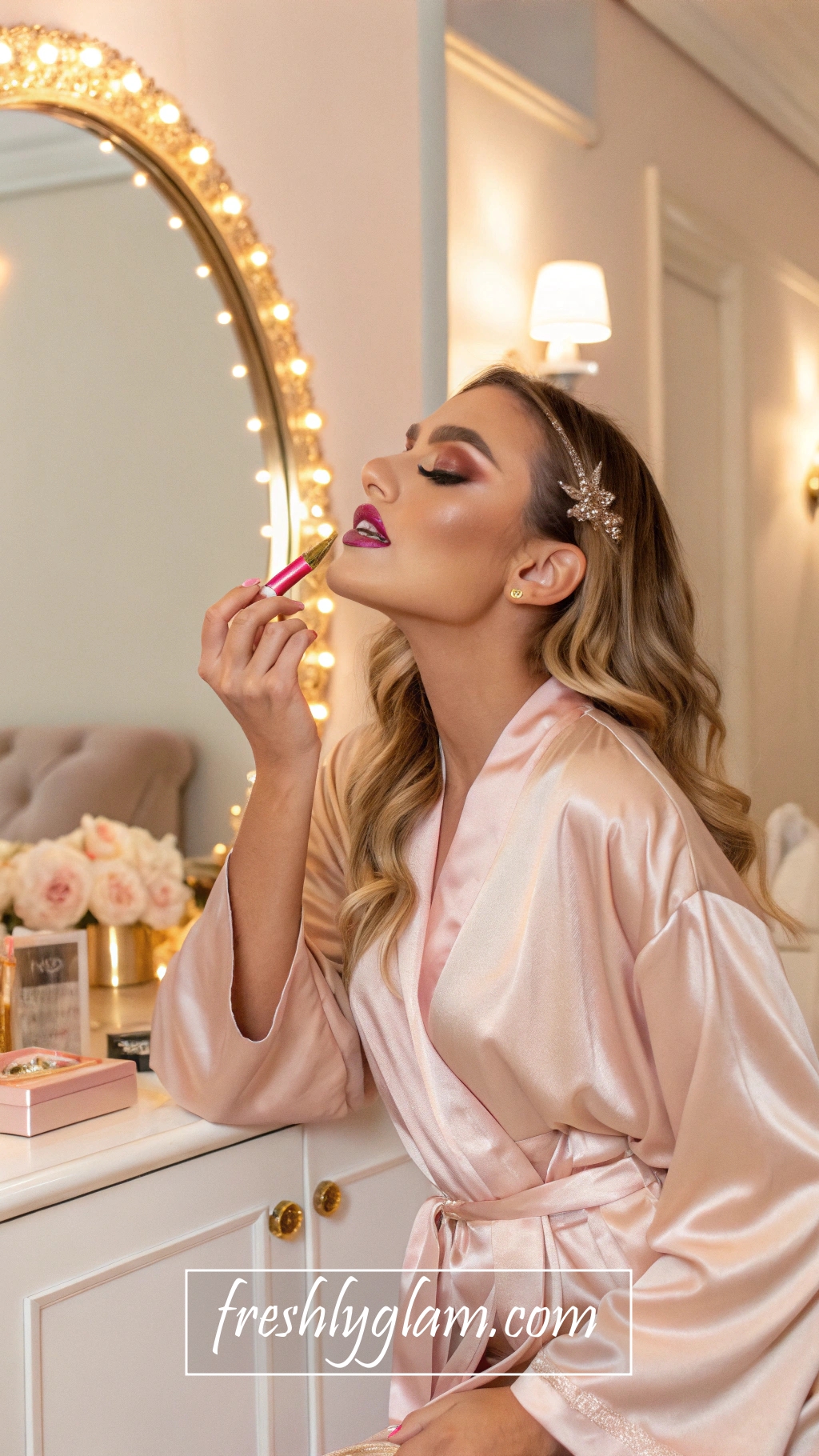 052 Pink Gold Glitter Makeup Ideas for the Modern Glam Diva 1