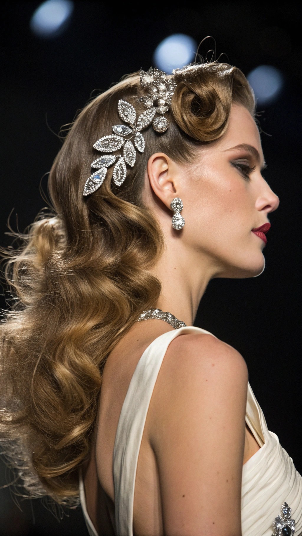 071 Runway Glam Waves with Rhinestones Inspired by Iconic Vogue Editorial Looks