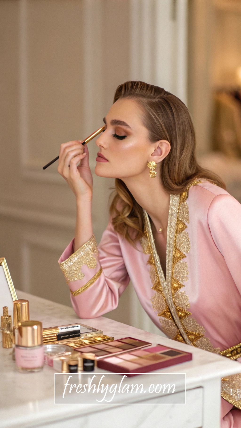 079 Champagne Eyeshadow Look with Pink and Gold Vibes for a Boujee Night Out 1