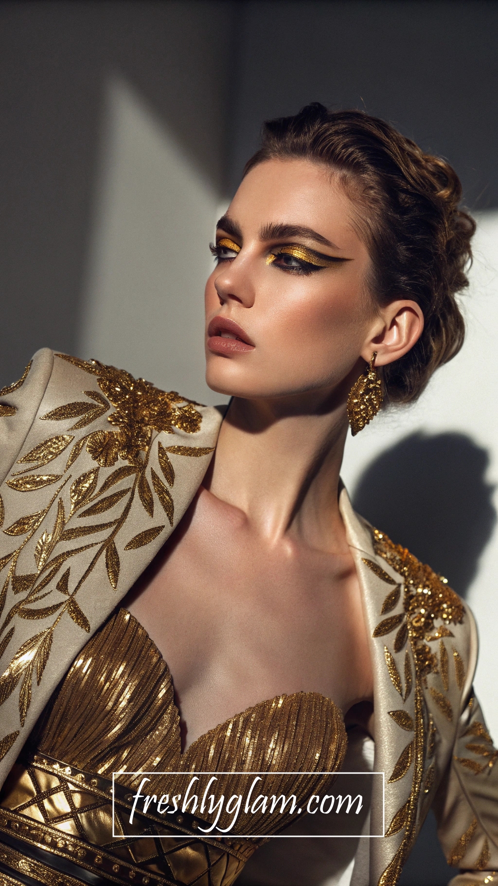 087 Fierce Gold Foil Eyeshadow Makeup for a High Fashion Statement 1